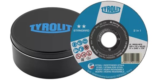 Cut-off wheel** 125x1x22.2, per tin of 50 pieces