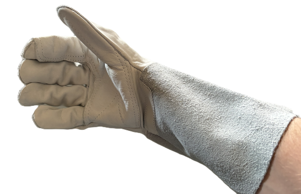 Schweißerhandschuh single, rechts (stark), 15cm Stulpe, Größe 10/XL