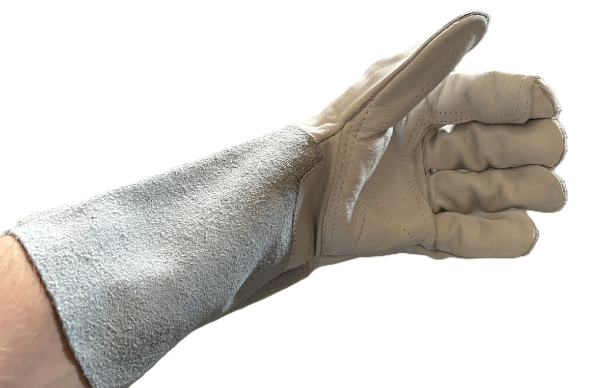 Schweißerhandschuh single, links (stark), 15cm Stulpe, Größe 10/XL