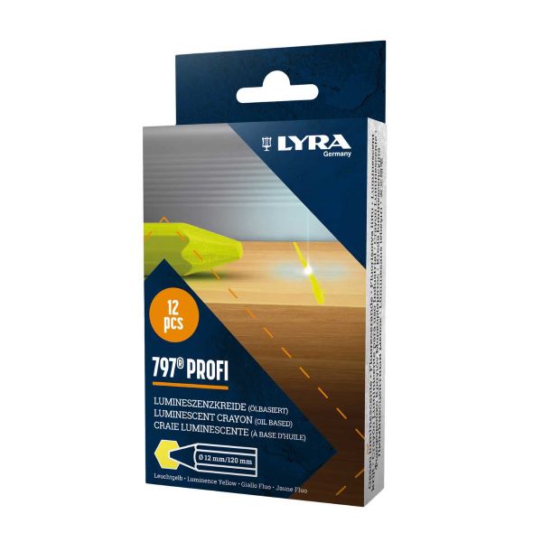 LYRA Chalk luminescent yellow, box of 12 pieces