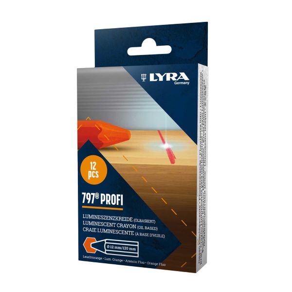LYRA Chalk luminescent orange, box of 12 pieces