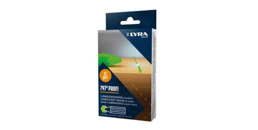 LYRA Chalk luminescent green, box of 12 pieces