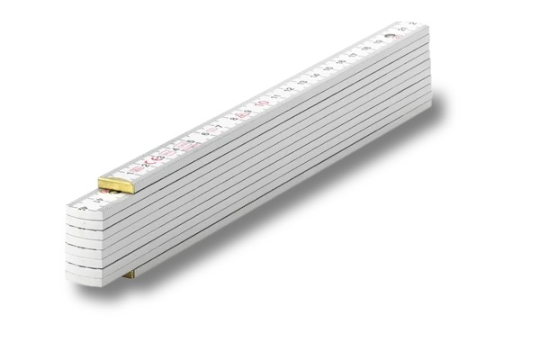Zollstock 2 Meter, weiß lackiert