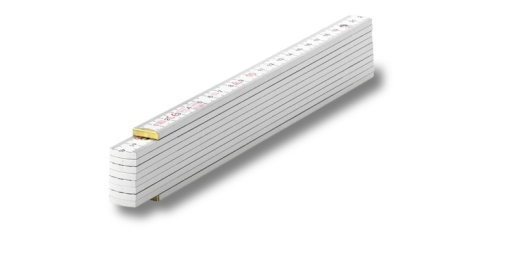 Zollstock 2 Meter, weiß lackiert