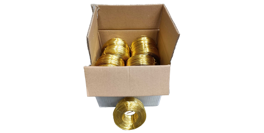 Bindedrahtröllchen Ø1,2mm messing, A-Wahl; pro 20 kg - Karton