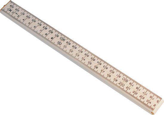 Kunststof duimstok wit, 1 meter, per doos a 12 stuks