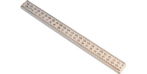 Plastic folding rule, white, 2 meter, per box 12 pcs.