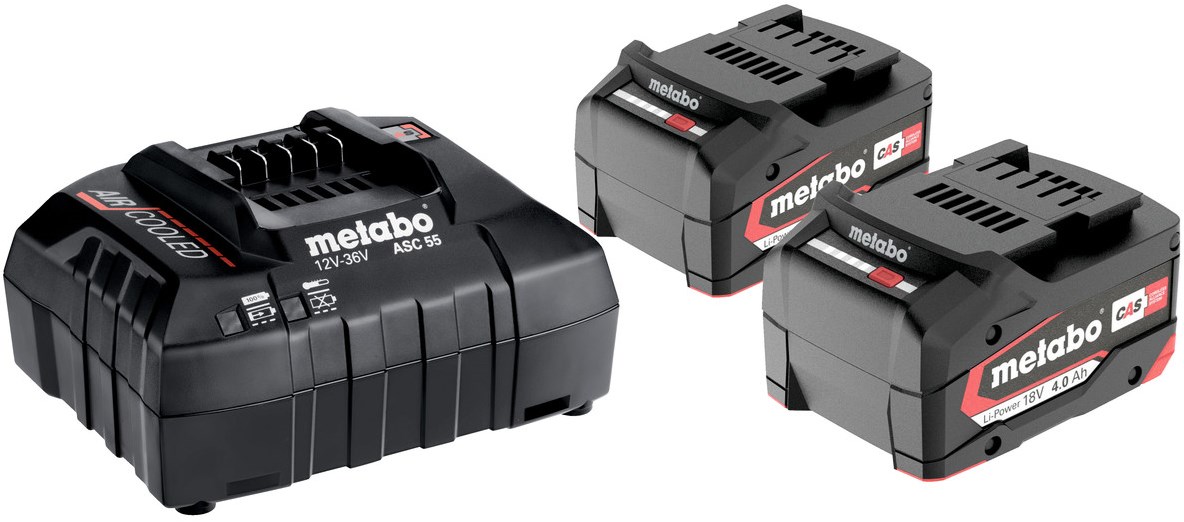 Metabo Basis-set 2x 18 volt 4.0Ah accu's + lader