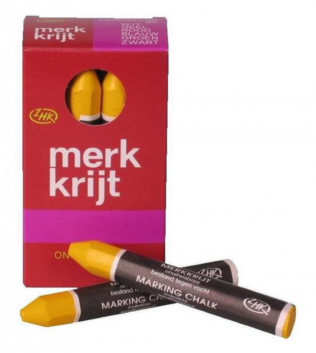 Permanent chalk yellow, 12 pcs.
